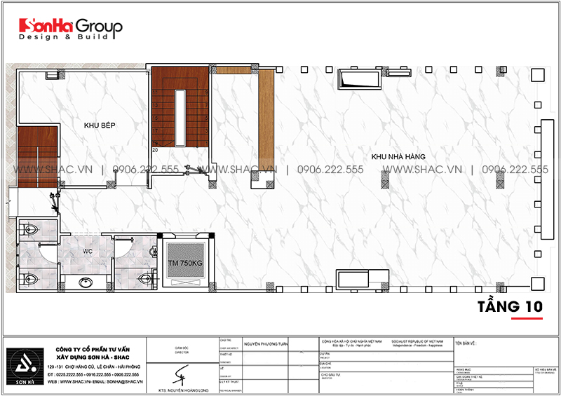 Mẫu khách sạn tân cổ điển tiêu chuẩn 3 sao tối ưu công năng tại Hải Phòng – SH KS 0088 7 Mặt bằng tối ưu công năng tầng 10 khách sạn tân cổ điển tại Hải Phòng