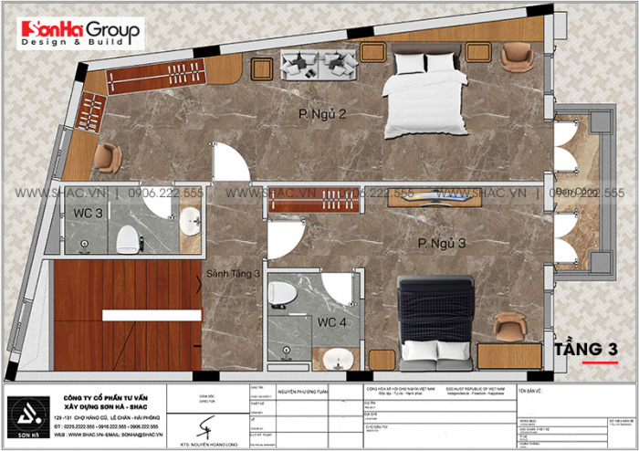 6 Mặt bằng tầng 3 nhà phố tân cổ điển đẹp tại Hà Nội sh nop 0212