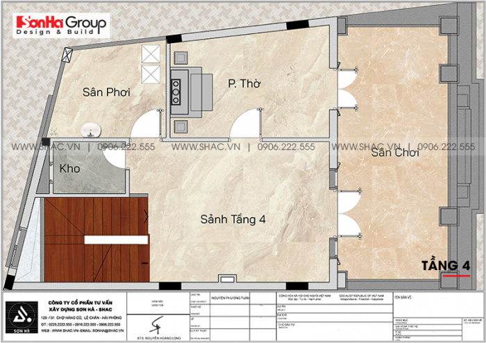 7 Bản vẽ tầng 4 nhà phố tân cổ điển đẹp tại Hà Nội sh nop 0212