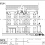 9 Bản vẽ mặt đứng trục 1 5 biệt thự tân cổ điển tại Sài Gòn sh btp 0159