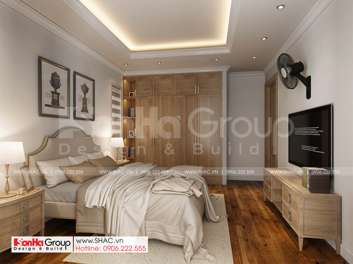 Biệt thự 4 tầng diện tích 250m2 phong cách tân cổ điển – SH BTP 0161 26 Sống chất cùng phong cách hiện đại trong nội thấy phòng ngủ biệt thự tân cổ điển tại Sài Gòn