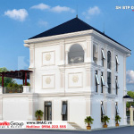 Thiết kế mặt sau, mặt bên của biệt thự tân cổ điển