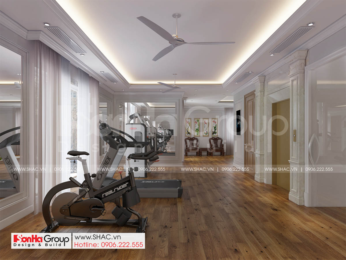 Biệt thự 4 tầng diện tích 250m2 phong cách tân cổ điển – SH BTP 0161 31 Nội thất cao cấp sử dụng trong không gian biệt thự mặt tiền 17m tại Sài gòn