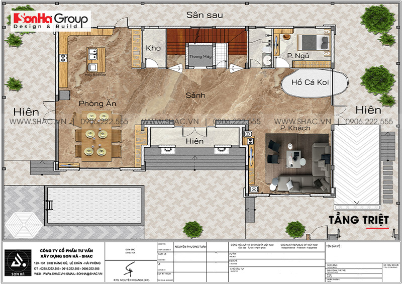 Biệt thự 4 tầng diện tích 250m2 phong cách tân cổ điển – SH BTP 0161 5 Không gian tầng trệt dinh thự tân cổ điển sang trọng và lộng lẫy giữa lòng Sài Gòn