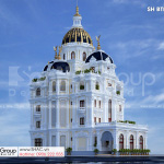 4 Thiết kế biệt thự lâu đài có gara ô tô tại hải dương sh btld 0047