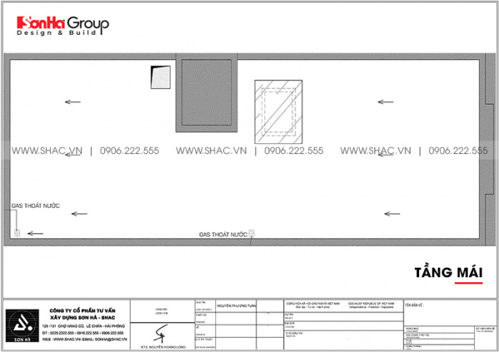 8.Mặt bằng tầng mái nhà phố tân cổ điển tại Quảng Ninh sh nop 0213