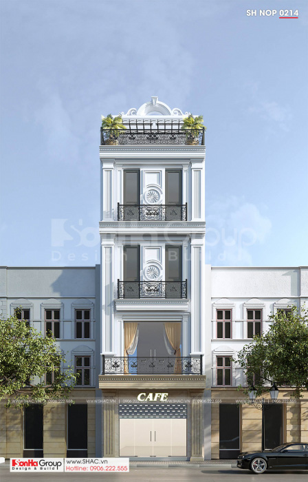 1 mặt tiền mẫu nhà phố tân cổ điển đẹp tại lạng sơn sh NOP 0214
