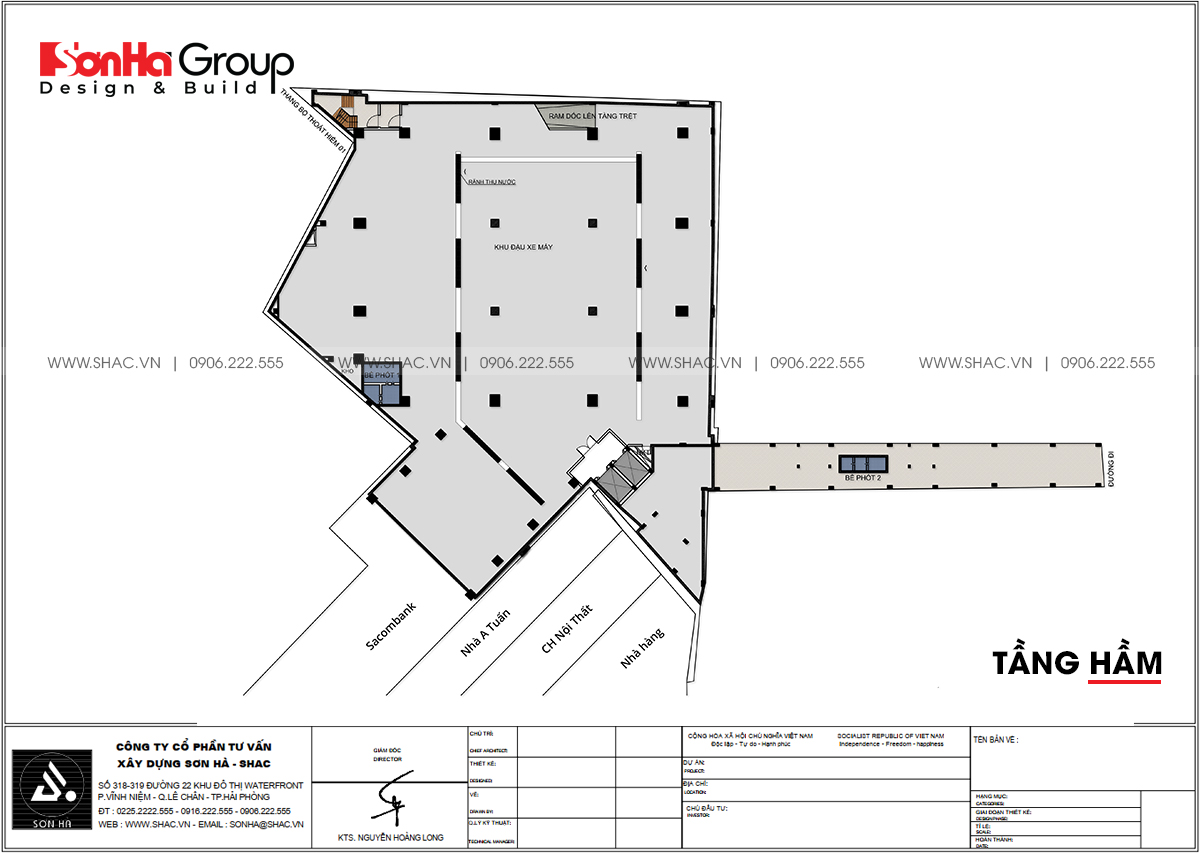 Mặt bằng tầng hầm thiết kế trung tâm tiệc cưới sang trọng và đẳng cấp tại Đồng Nai 