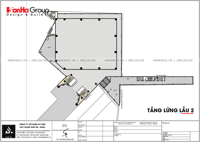 17 bản vẽ công năng sử dụng tầng lửng lầu 2 của thiết kế trung tâm tiệc cưới tại Đồng Nai SH BCK 0053