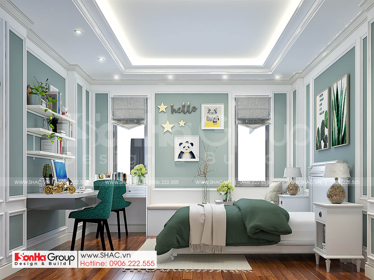 Phòng ngủ 3 ấm áp và độc đáo trong thiết kế nhà phố mặt tiền 4m tại Hải Dương 