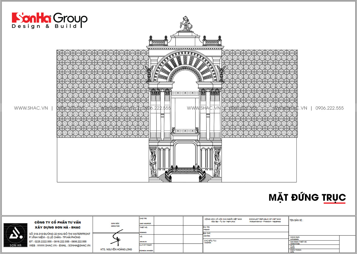 Mặt đứng thiết kế trung tâm tiệc cưới tại Đồng Nai 