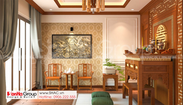 20 phòng thờ truyền thống đẹp tại thiết kế nhà ống 4 tầng rộng 72m2 tại Hải Dương SH NOP 0216