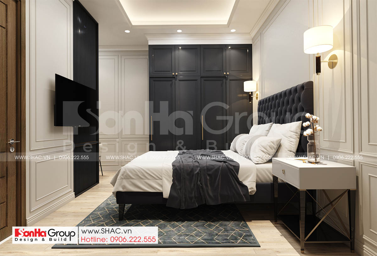Thiết kế phòng ngủ 2 trong biệt thự hiện đại SH BTD 0082 
