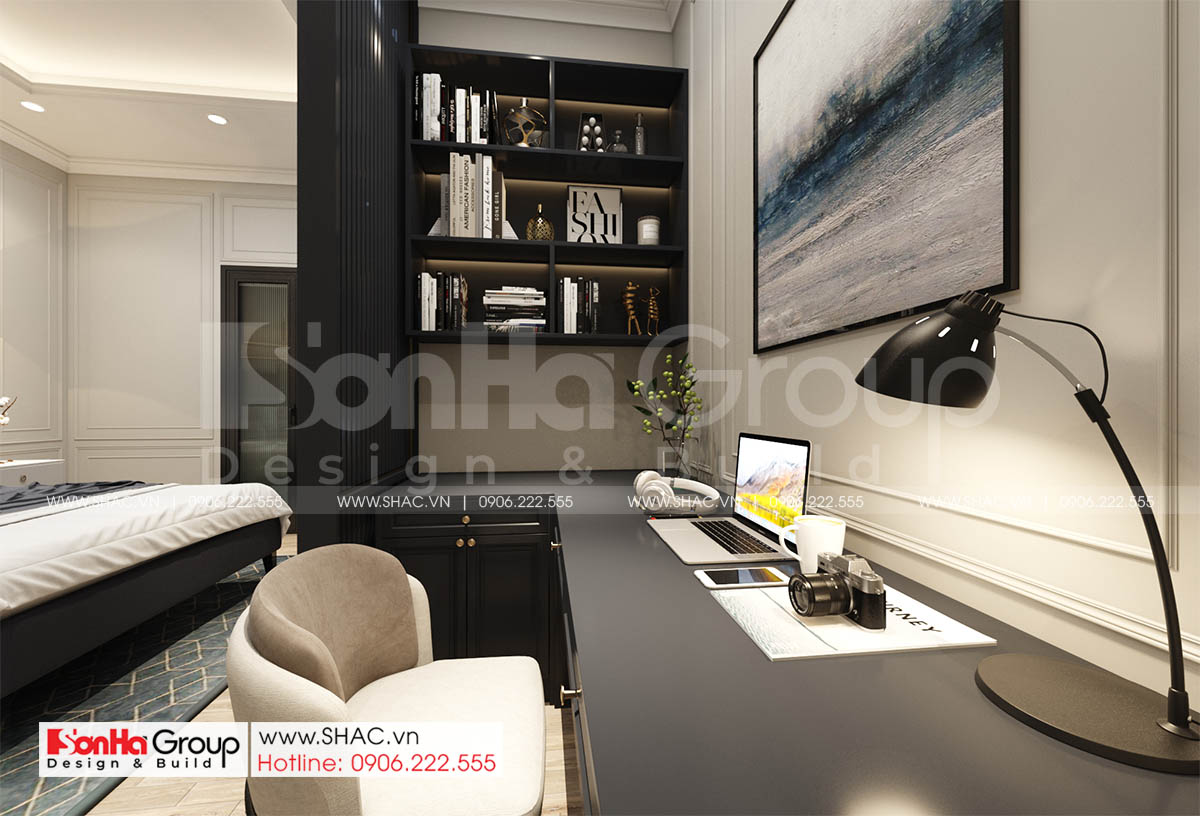 Không gian làm việc hiện đại của thiết kế phòng ngủ đẹp sang trọng 