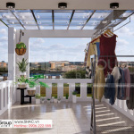 21 sân phơi đồ rộng rãi của thiết kế nhà ống 4 tầng tinh tế tại Hải Dương SH NOP 0216