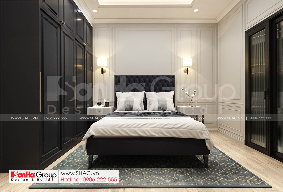 Nội thất cao cấp của phòng ngủ biệt thự mặt tiền 8m 