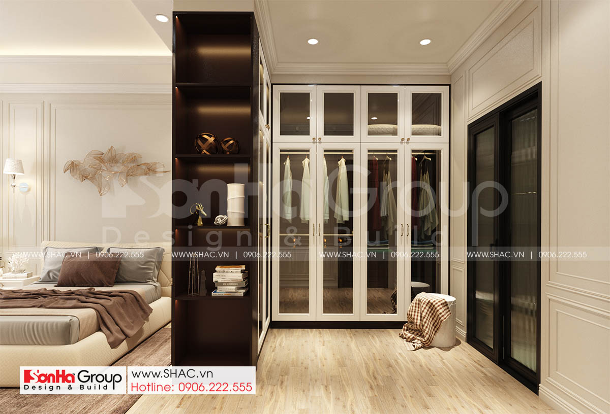 Phòng thay đồ master đẳng cấp của biệt thự mini 2 tầng tại Hải Phòng 