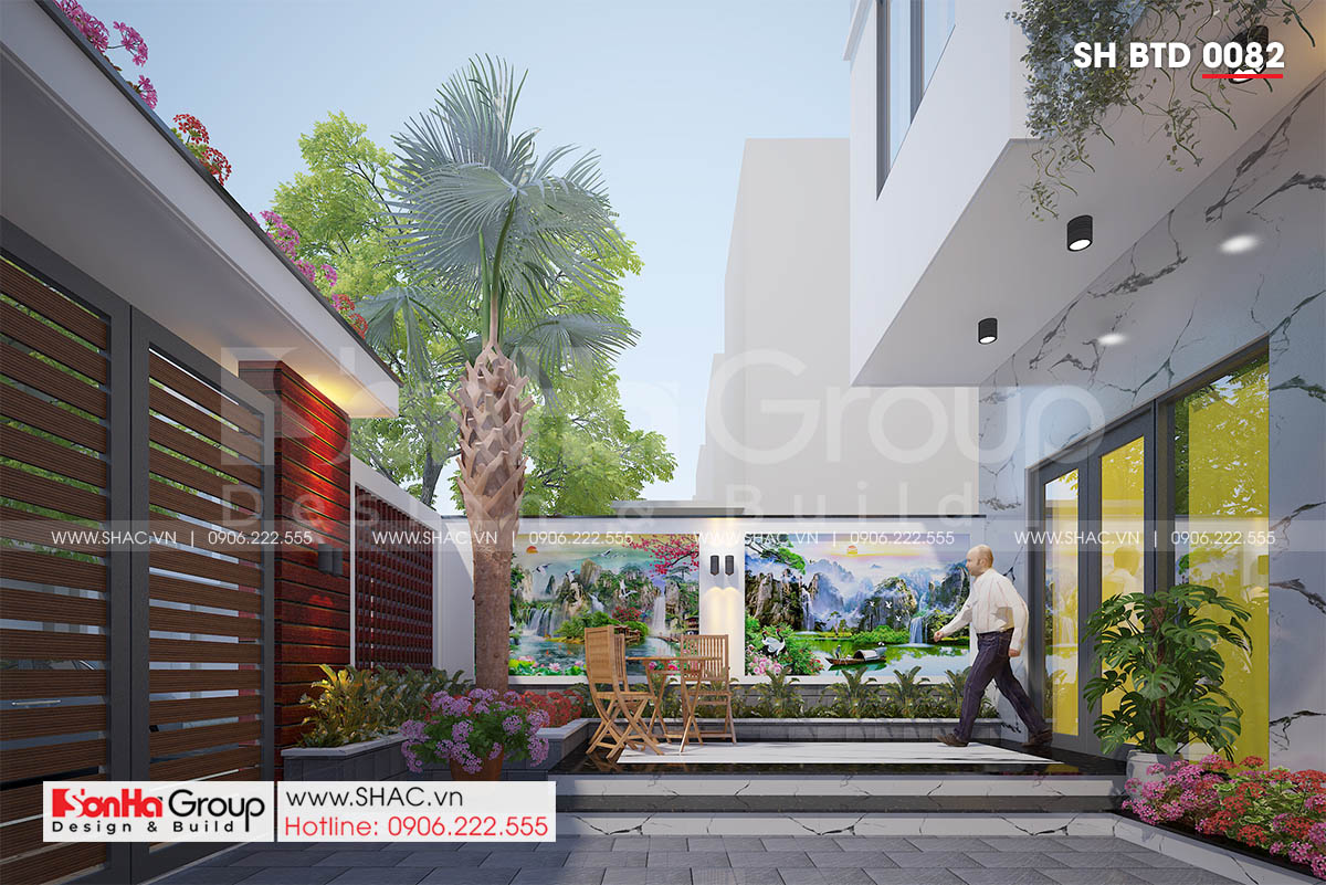 Khuôn viên biệt thự hiện đại diện tích 92m2 tại Hải Phòng 