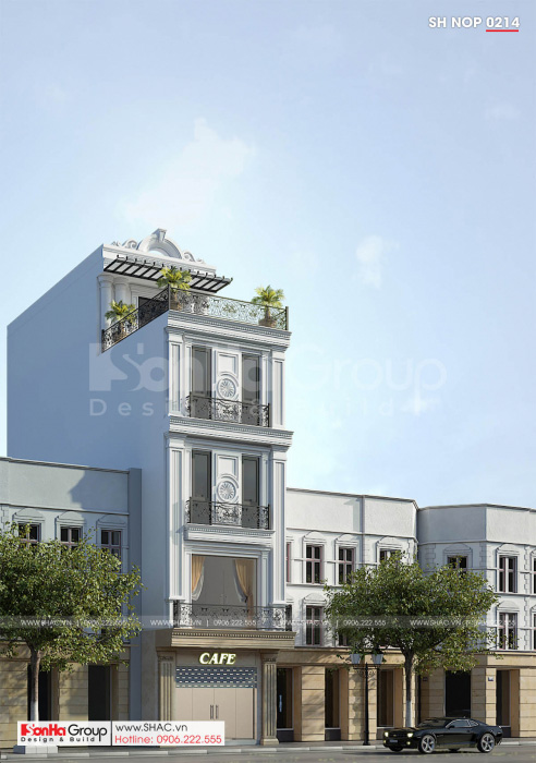 3 mẫu nhà phố tân cổ điển 5 tầng sang trọng và thông minh mặt tiền 5m sh NOP 0214