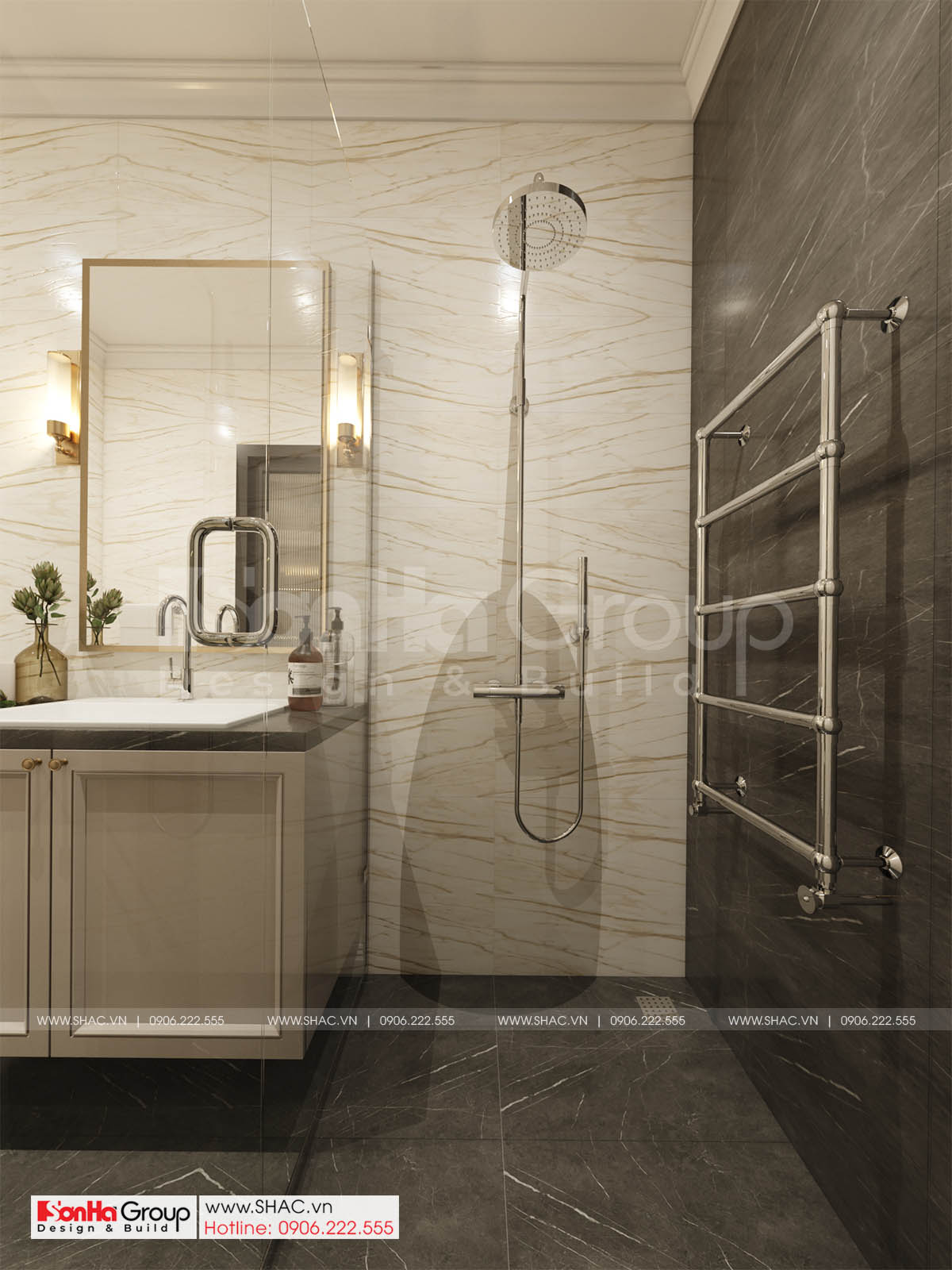 Phòng tắm biệt thự đẹp tinh tế thể hiện đẳng cấp 