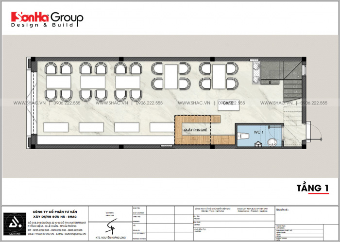 4 mặt bằng tầng 1 nhà ống tân cổ điển 5 tầng diện tích 81m2 sh NOP 0214