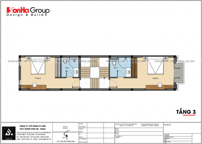 41 bản vẽ bố trí công năng sử dụng tầng 3 thiết kế nhà ống tân cổ điển tại Hải Dương SH NOP 0216
