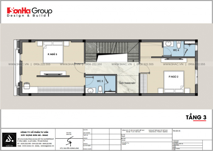 6 bản vẽ mặt bằng tầng 3 nhà ống tân cổ điển tại lạng sơn sh NOP 0214