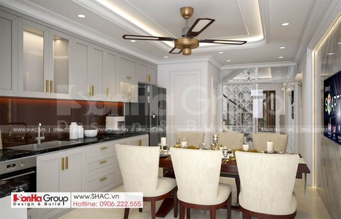 6 bếp ăn hiện đại và sang trọng trong thiết kế nhà ống mặt tiền 4m tại Hải Dương SH NOP 0216