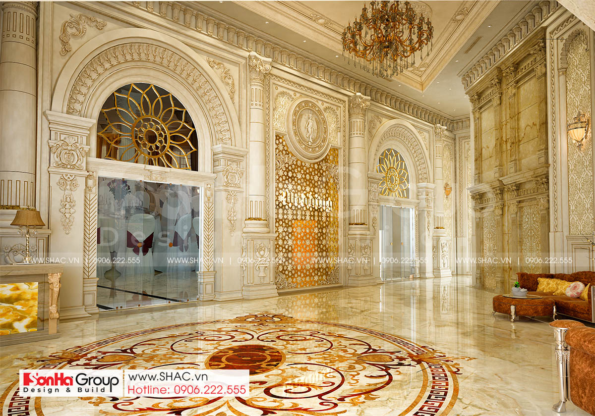 Không gian nội thất trung tâm tiệc cưới diện tích 1932m2 tại Đồng Nai 