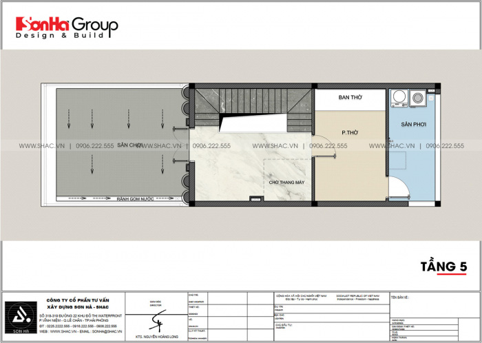 8 bố trí công năng tầng 5 nhà ống kết hợp kinh doanh tại lạng sơn sh NOP 0214