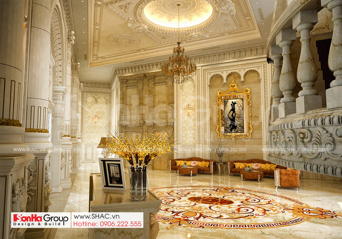 Một góc sảnh trung tâm tiệc cưới 4 tầng sang trọng 