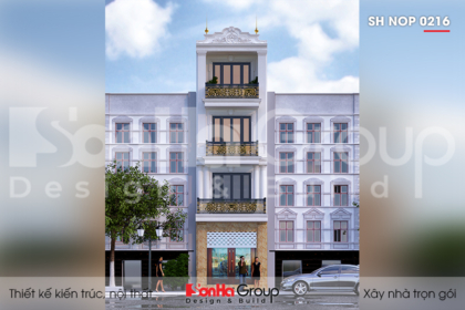 BIA Thiết kế nhà ống 4 tầng tân cổ điển tại Hải Dương SH NOP 0216