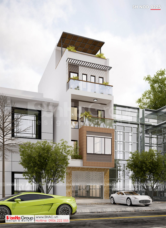 1 thiết kế nhà phố hiện đại 4 tầng tại Hải Phòng SH NOD 0225