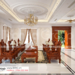 1 thiết kế nội thất phòng khách trong biệt thự tân cổ điển 3 tầng tại Hải Phòng SH NT BT 002