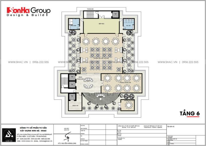 10 bản vẽ chi tiết tầng 6 công trình thiết kế văn phòng làm việc tại Quảng Ninh SH VP 0041