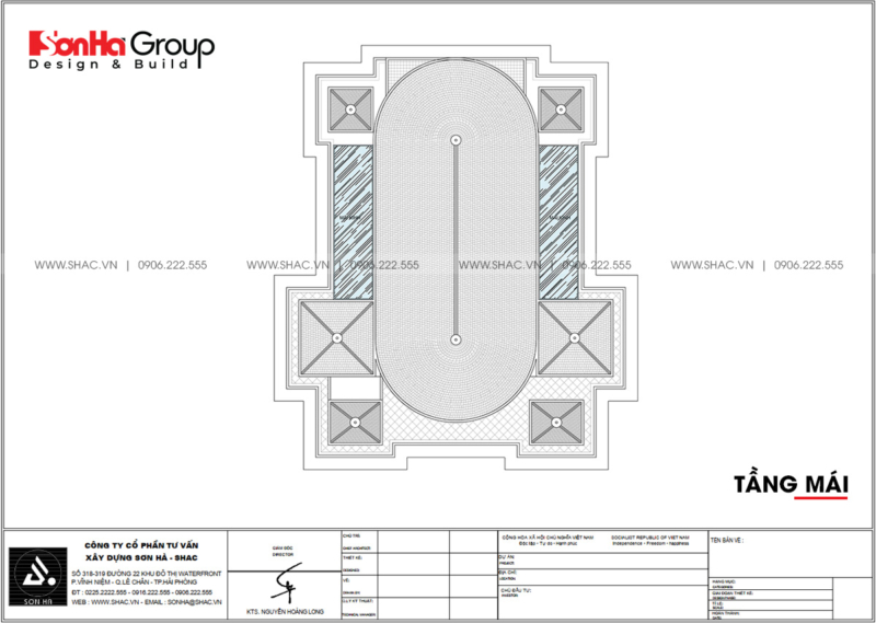 11 kiến trúc tầng mái thiết kế  văn phòng làm việc 6 tầng tại Quảng Ninh SH VP 0041
