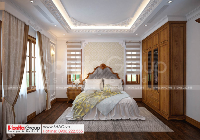13 phòng ngủ 2 nội thất tân cổ điển thiết kế biệt thự tại Hải Phòng SH NT BT 002