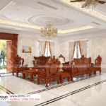2 bày trí nội thất phòng khách biệt thự tân cổ điển mặt tiền 13,7m tại Hải Phòng SH NT BT 002