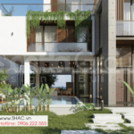 2 quang cảnh thiết kế biệt thự hiện đại 3 tầng tại Quảng Ninh SH BTD 0083