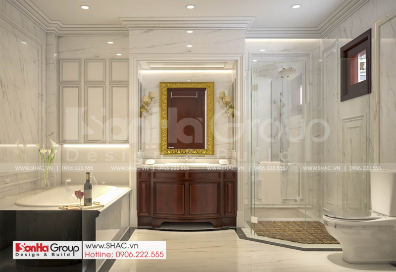 20 phòng vệ sinh tiện nghi của thiết kế biệt thự tân cổ điển tại Hải Phòng SH NT BT 002