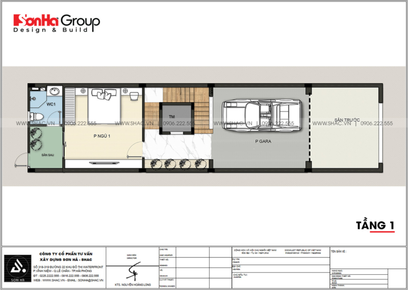 3 công năng sử dụng tầng 1 nhà phố hiện đại diện tích 80m2 tại Hải Phòng SH NOD 0225