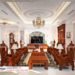 3 phối cảnh phòng khách sang trọng trong biệt thự diện tích 186m2 tại Hải Phòng SH NT BT 002