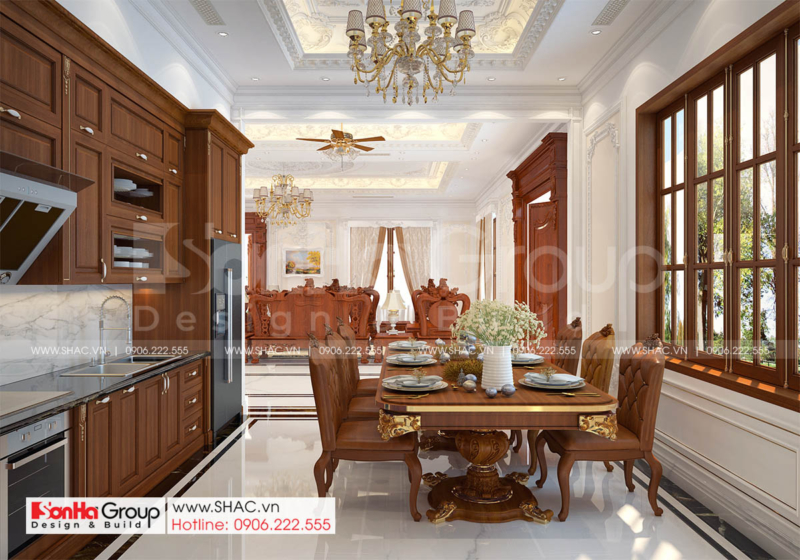 5 nội thất bếp sang trọng trong biệt thự tân cổ điển 3 tầng tại Hải Phòng SH NT BT 002