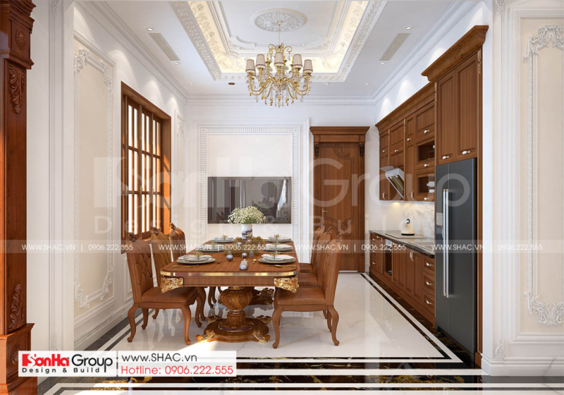 6 phòng ăn tinh tế trong biệt thự tân cổ điển mặt tiền 13,7m tại Hải Phòng SH NT BT 002