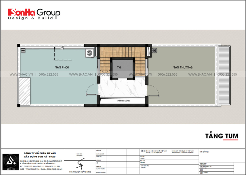 7 công năng sử dụng tầng tum nhà phố hiện đại 4 tầng tại Hải Phòng SH NOD 0225