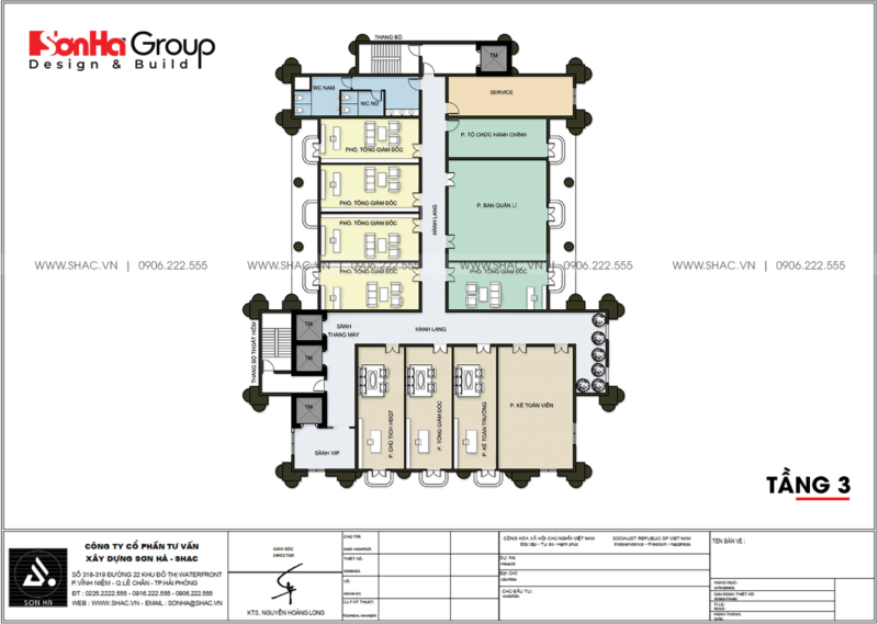 7 tầng 3 thiết kế văn phòng cổ điển tại Quảng Ninh SH VP 0041