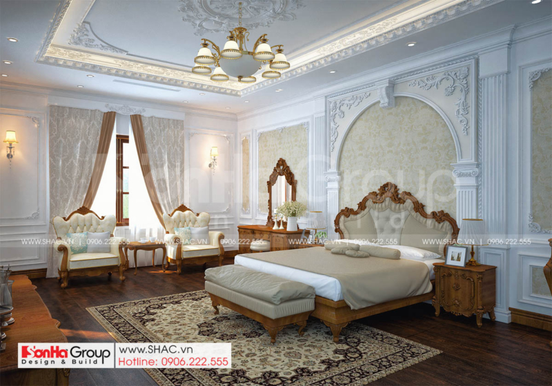 9 phối cảnh phòng ngủ vip trong biệt thự tân cổ điển 3 tầng tại Hải Phòng SH NT BT 002