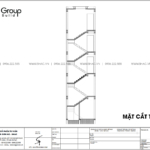 10 mặt cắt trục AA trong thiết kế nhà phố tân cổ điển sang trọng tại Hải Phòng SH NOP 0217