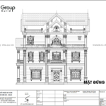 11 bản vẽ mặt đứng trục 4 1 trong thiết kế biệt thự sang trọng tại Hải Phòng SH BTP 0166