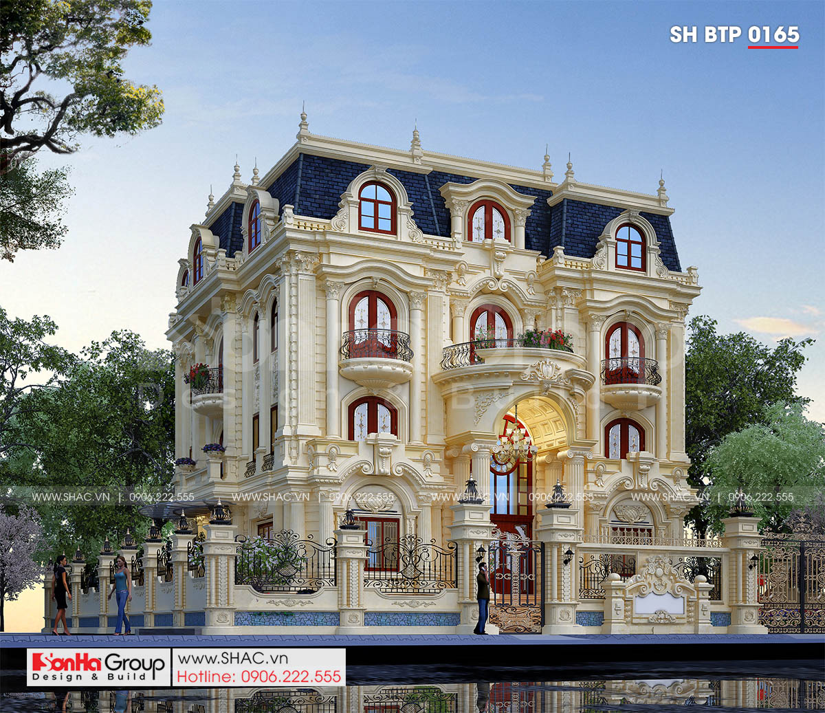 Ngôi biệt thự tân cổ điển 4 tầng diện tích 265m2 có tầng hầm - SH BTP 0165 4 Biệt thự tân cổ điển diện tích 263,76m2 tại Đà Nẵng